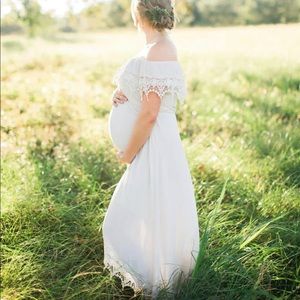 Moonbasa Maxi High Low off the shoulder dress/maternity dress